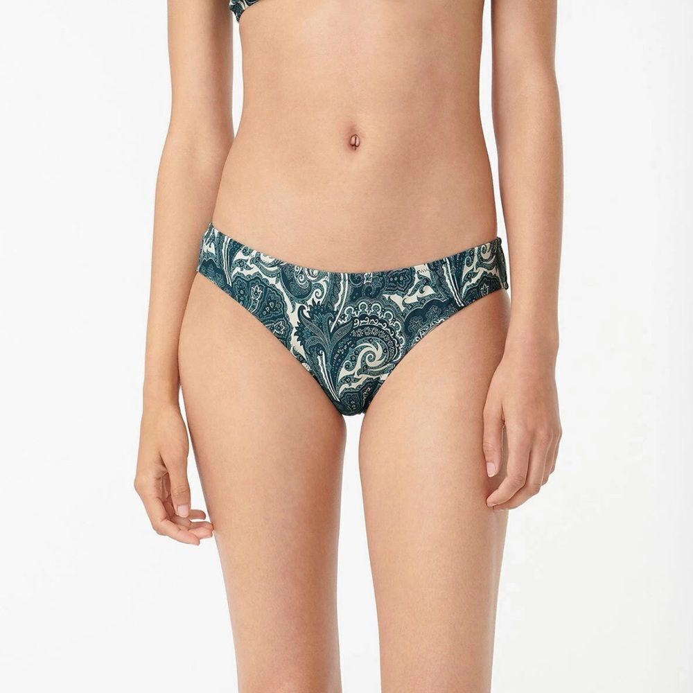 J Crew Two-Piece Bikini Swimsuit in Ratti Midnight Paisley | Sz L - Picture 3 of 9